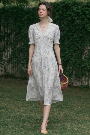 SR_Puff sleeve floral dress