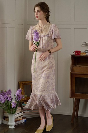 SR_Lace neck floral dress