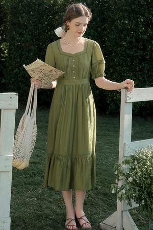 SR_Hyde lace square neck dress_GREEN