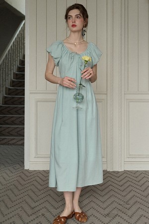 SR_Tie shirring dress_MINT