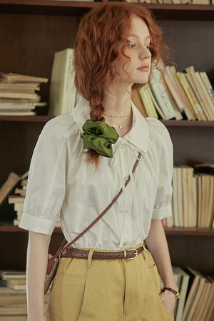 PM_Ribbon pleated shirt_WHITE