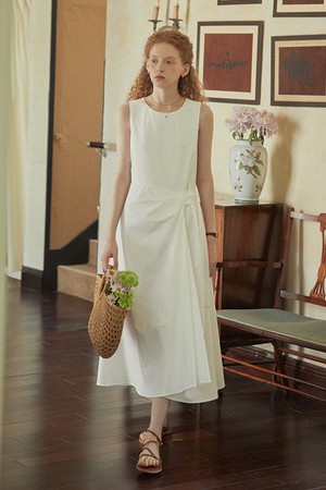 PM_Summer waist pleated dress