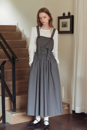 Cest_Gray suspender strap dress