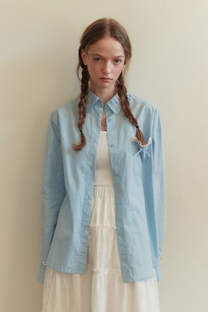 Cest_Oversized pleated collar shirt