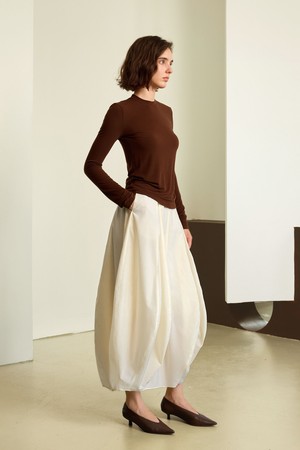 YY_Pleated balloon long skirt