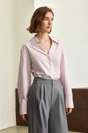 YY_V-neck collar classic shirt_2color