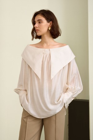 YY_Romantic large lapel loose blouse