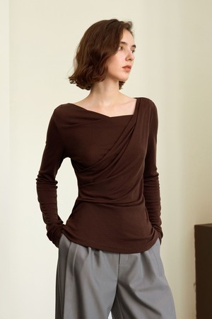 YY_Elegant long sleeve wool top_2color