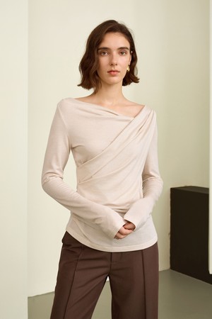 YY_Elegant long sleeve wool top_2color