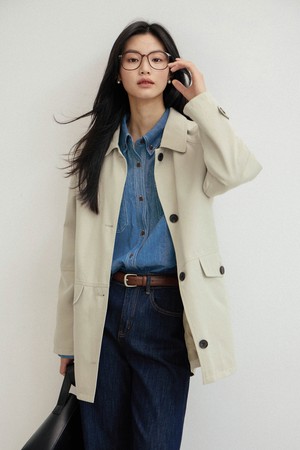 LS_Simple collar trench coat