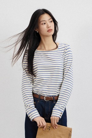 LS_Blue-white striped long sleeve top