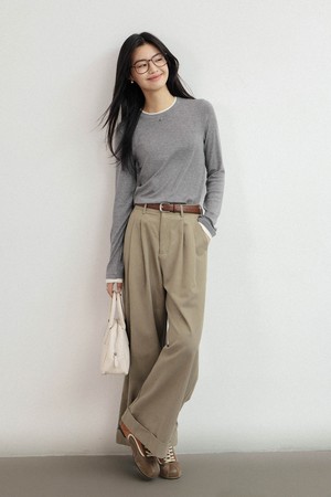 LS_Wide leg loose slacks_3color