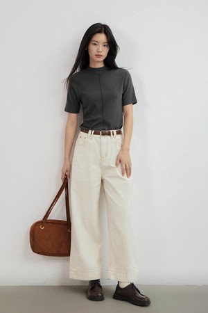 LS_High-waist semi wide pants_IVORY