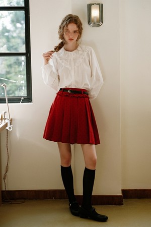 10/02 예약배송_Cest_Polka dot pleated skirt