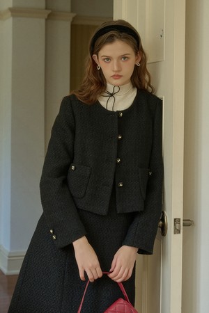 SR_Exquisite wool tweed jacket_2color