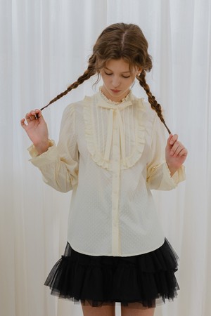 DD_Ruffle string ribbon blouse_2color