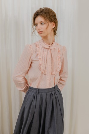 DD_Ruffle string ribbon blouse_2color