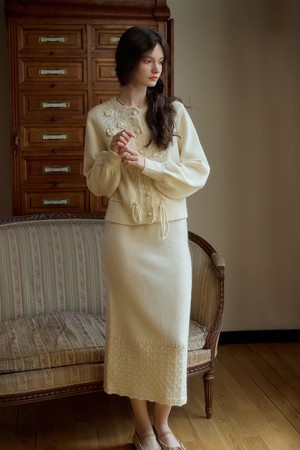 SR_Gentle wool knit skirt_CREAM