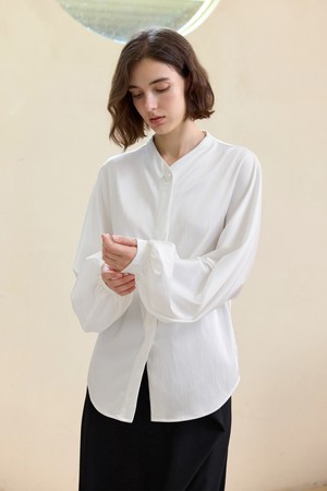 YY_Temperament long sleeve white shirt