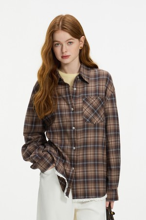 WD_Vintage plaid pocket shirt