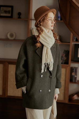 PM_Green double breasted wool jacket