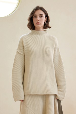 YY_Loose turtleneck sweater_IVORY