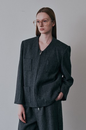 BA_Double pocket wool blazer_CHARCOAL