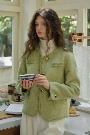 SR_Green pocket wool tweed jacket