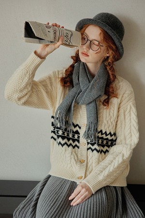 PM_Cable pattern wool cardigan