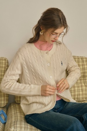 SR_Cable wool knit cardigan_2color