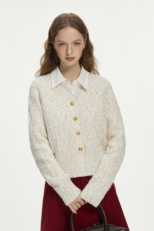 WD_Color dot V-neck cardigan