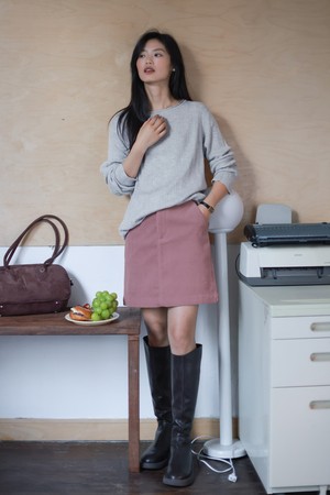 LS_Corduroy mini skirt_4color