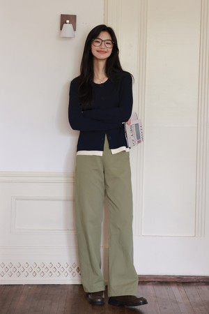 LS_Straight khaki pants