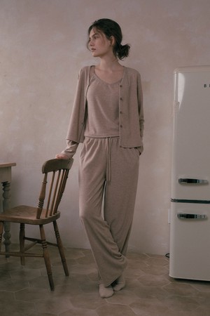 MJ_Drawstring three piece pajamas_2color