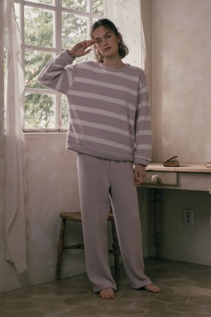 MJ_Fluffy line two piece pajamas_2color