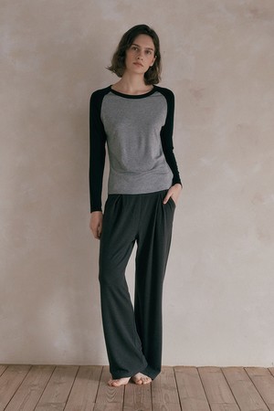 MJ_Solid color banding pants_4color