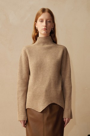 BA_Irregular hem wool knit sweater