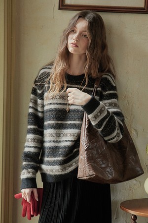 PM_Fair isle wool knit sweater