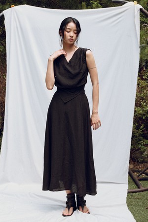 IT_Sleeveless two piece suit_BLACK