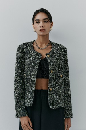 IT_Gold buttons tweed jacket