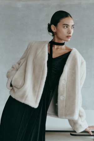 IT_Elegant soft fur jacket_IVORY