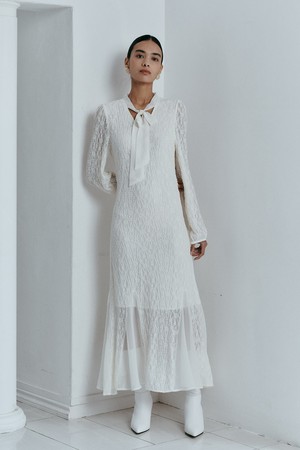 IT_Elegant lace ribbon dress_IVORY