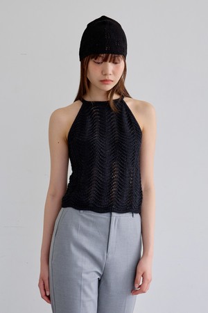 AR_Crochet halterneck top_BLACK