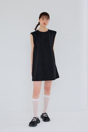 AR_Shoulder padded dress_BLACK