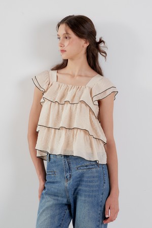 AR_Summer ruffled shirt_BEIGE