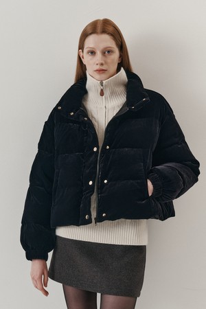 WD_Black velvet duck down jacket