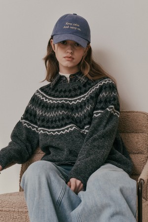 AR_Diamond knit sweater_CHARCOAL