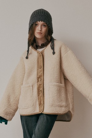 AR_Wide fit fleece jacket_BEIGE