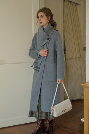 SR_Tassel scarf set wool coat