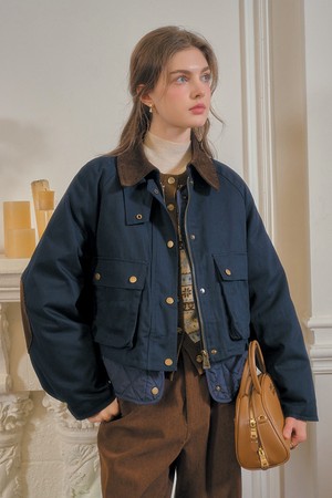 SR_Temperament navy duck down jacket